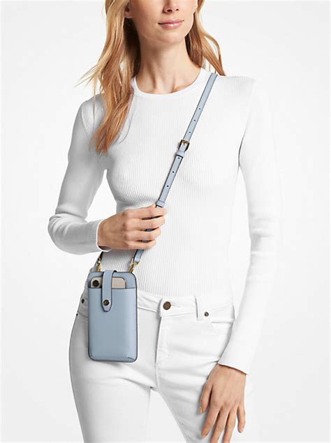 michael michael kors signature leather phone small crossbody|Michael Kors Crossbody for sale.